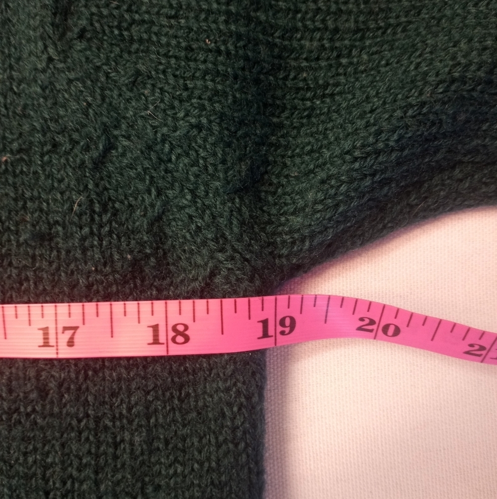 Vintage 70s Tanner Sport Teal Green Wool Lace Collared Feminine Boho Sweater - Picture 8 of 9